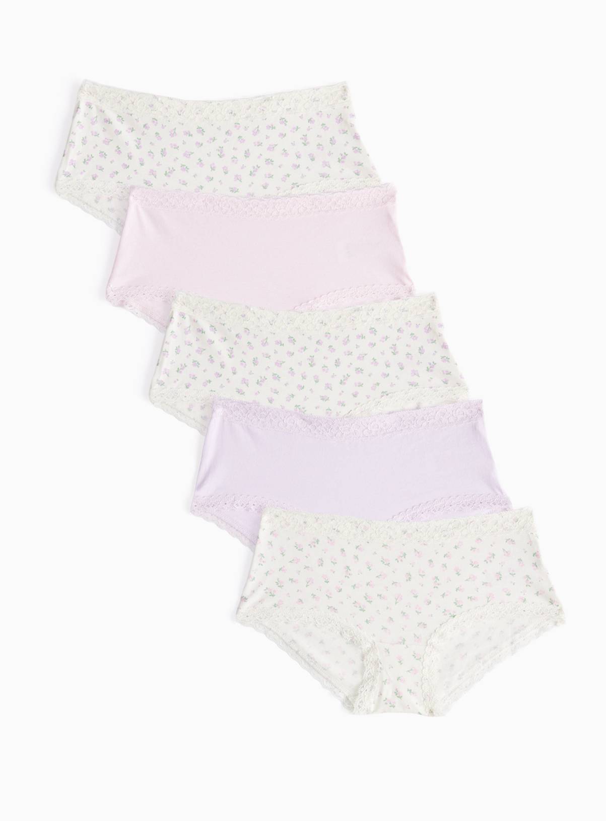 Cream Ditsy Print Shorts 5 Pack  5-6 years - Image 1